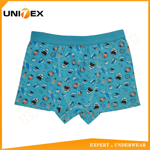 High quality water allover printing boy's boxer shorts underwear