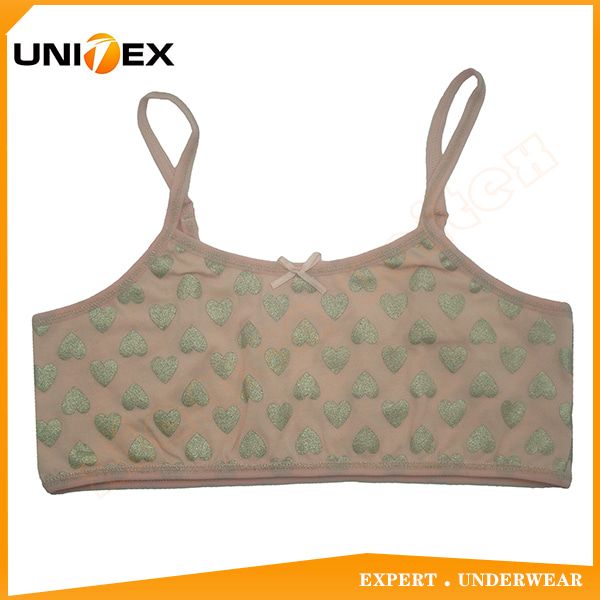 Made in China factory comfortable cotton fabric girl's sport bra girl’s underwear