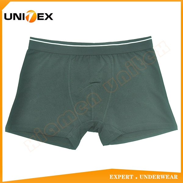 China factory OEM basic black solid cotton fabric men's boxer briefs underwear