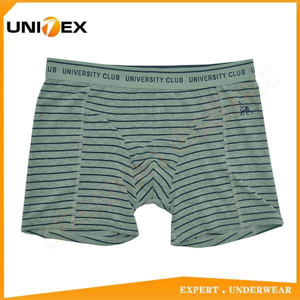Personalized Customized Stripe Yarn Dyed Soft Fabric Men's Boxer short Male Underwear