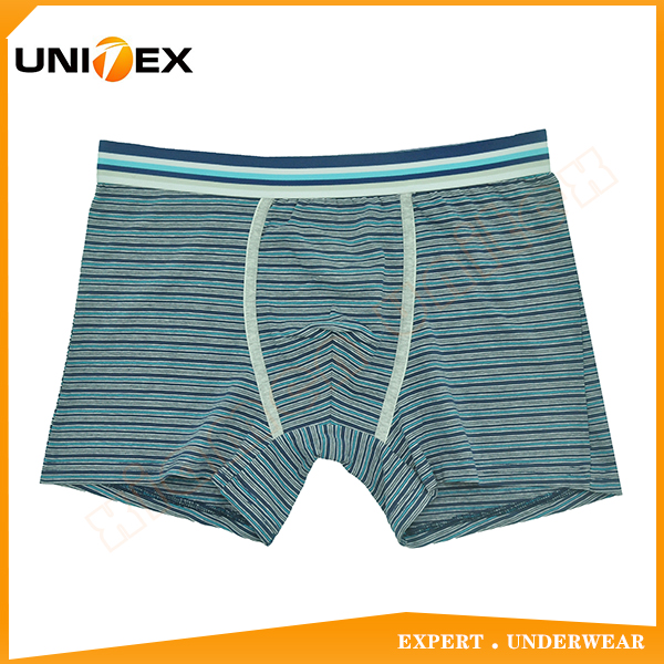 China Factory Customized Stripe Yarn Dyed Fabric Men's Boxer Shorts Underpants