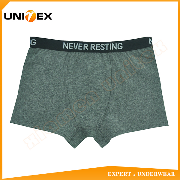 Professional Customized Classical Solid GreyMelange Color 95% Cotton 5% Elastane Fabric Boy's Boxer Kid Underwear