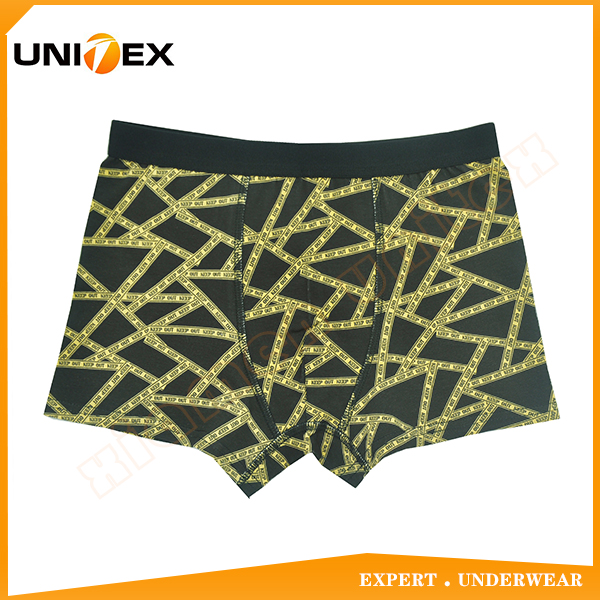 Custom Teen Boy Boxer Allover Printing Cotton Fabric With Outer Waistband Kids Underpant