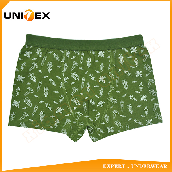 Professional Customized Water Allover Print Fabric Boy's Boxer Shorts Underwear