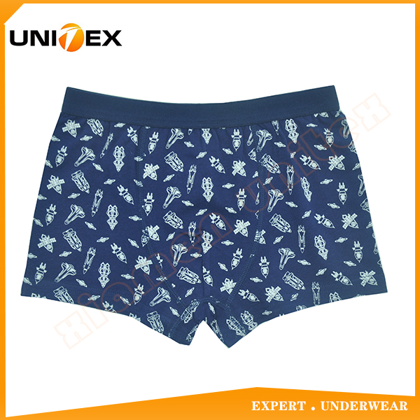 Factory Classical Good Soft Allover Printing Cotton Fabric Boy's Boxer Shorts Underwear