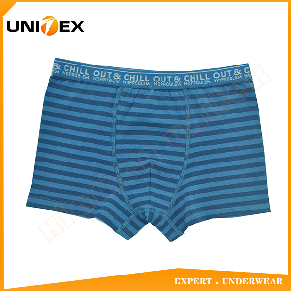 Stripe Yarn Dyed Cotton Fabric School Teen Boys Boxer Shorts Underwear