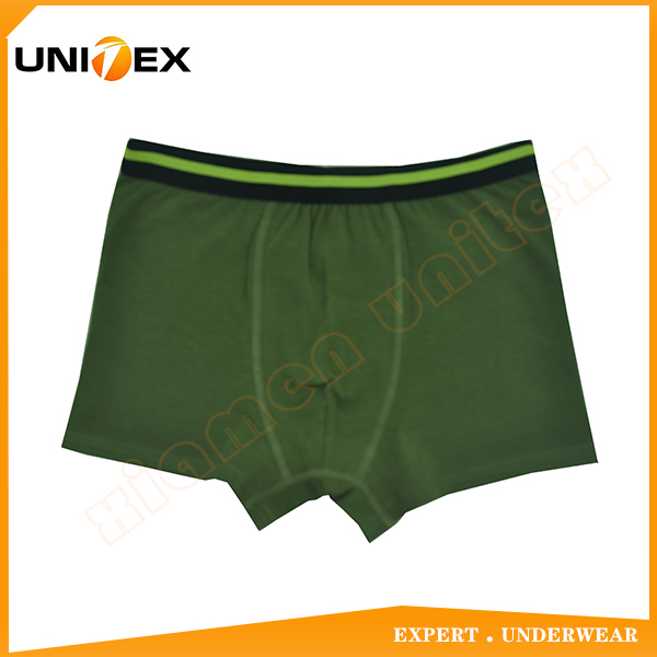 High Quality Solid Color Cotton Fabric Boy's Boxer Shorts Underwear