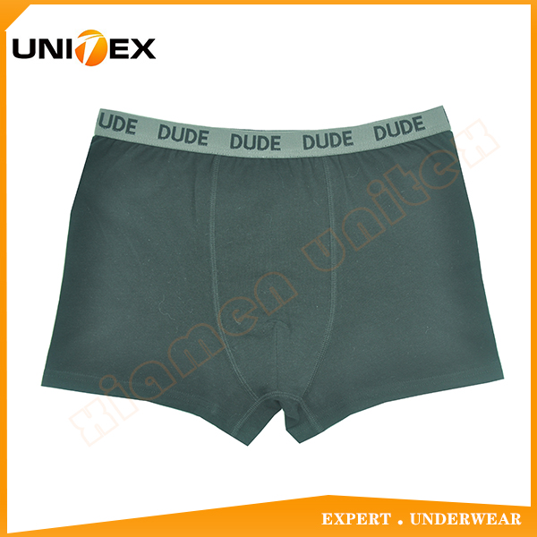 Factory Kids Underwear Solid Color With Jacquard Elastic Boy's Boxer Briefs