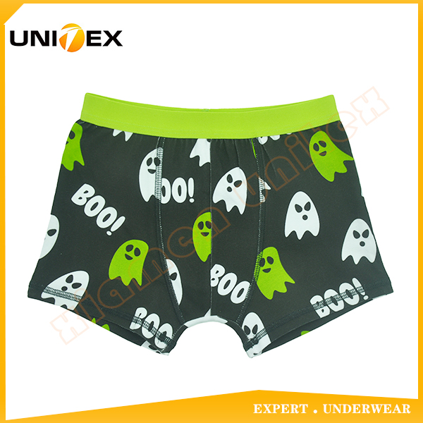 Professional Customized All Over Printing Cotton Fabric Boy's Boxer Shorts Underwear