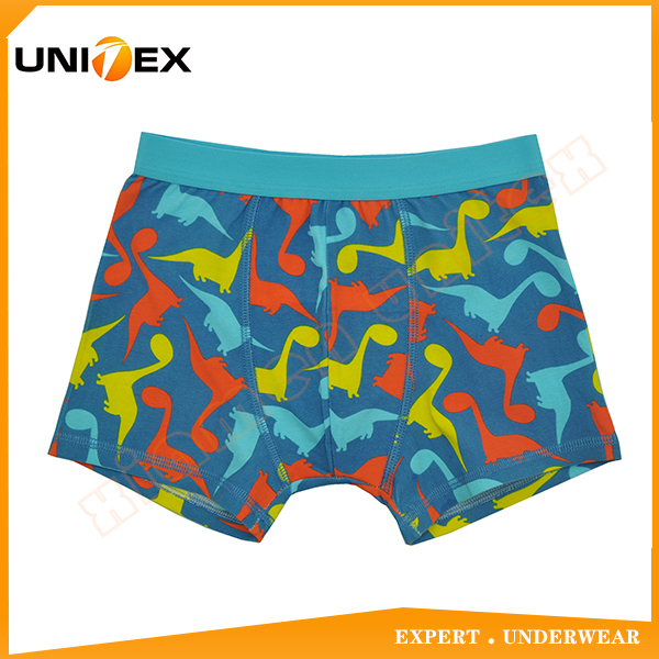 China Factory High Quality Print Cotton Fabric Boy's Boxer Underwear