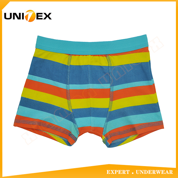 Customized Soft Cotton Stripe Printing Fabric Boy's Boxer Kids Boxers