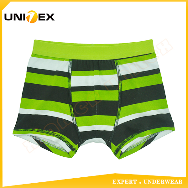 China Supplier Stripe Printing Cotton Fabric Boy's Boxer Shorts Underwear