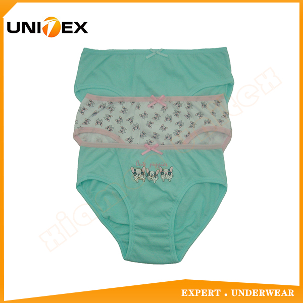 Customized Cute 100%Cotton Fabric 3-Pack Girl’s Brief Children Underwear