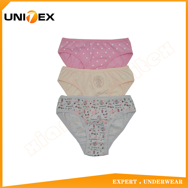 Teen Girls Bikini ,Comfortable 100%Cotton Fabric Girl's 3PCS Brief