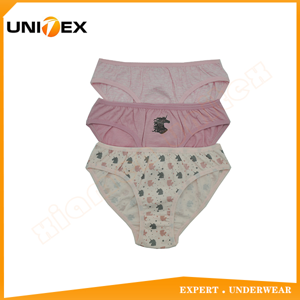 Basic Design Girls Bikini Underwear 100%Cotton Fabric 3PCS Set BoyBriefs