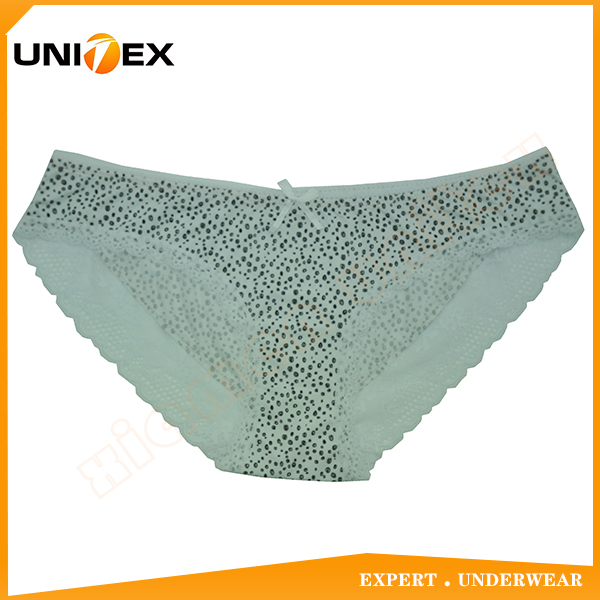 Women Cotton Spandex High Quality Fabric White Color AOP Ladies Panty Women Briefs Underwear
