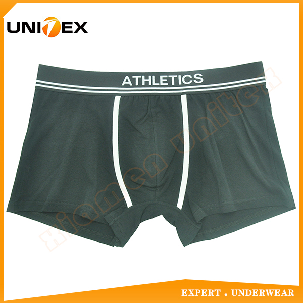 Professional Customized Classical Black Solid Fabric Men's Boxer Shorts Boxer Briefs Male Underwear