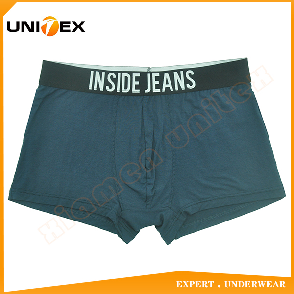 Personalized Customized Solid Color Viscose Elastane Outer Elastic Boxer Shorts Men's Underwear 