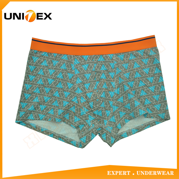 Customized Printed Fabric Men's Boxer Shorts Underwear