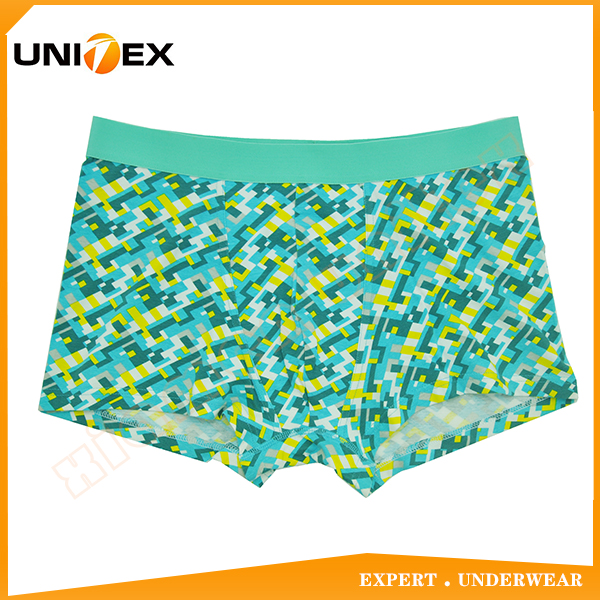 Fashion Stylish Reactive Print Fabric Booty Shorts Boxer for men's trunk Underpants