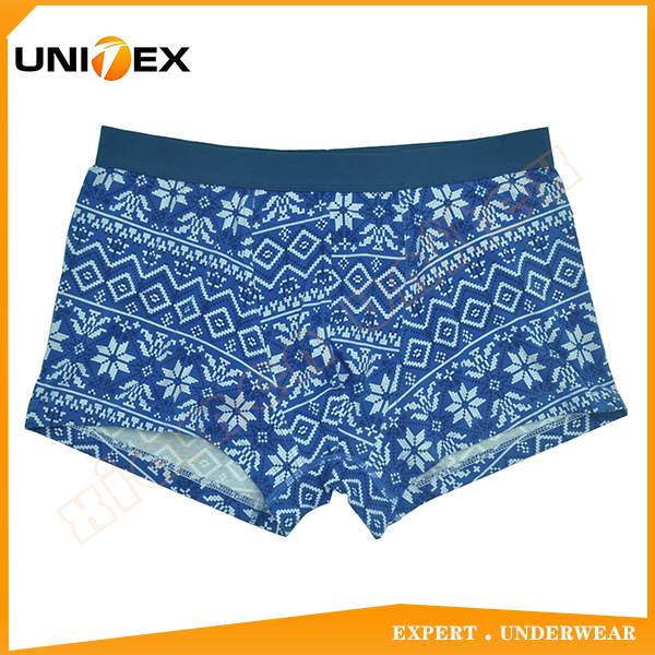 Outer Elastic Fashion Stylish Print Fabric Men's Boxer Shorts Underwear All over Print