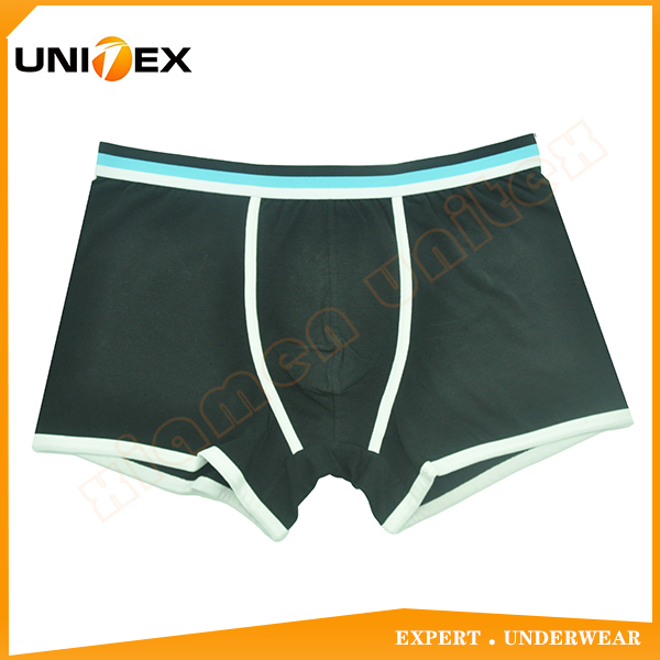 Professional Customized Classic Solid Cotton Spandex Fabric Men Boxer Briefs Binding Underwear