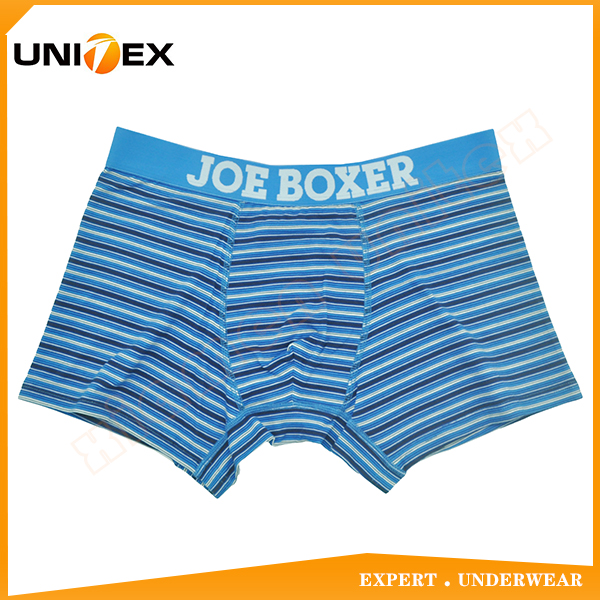 Custom Logo JOE BOXER Yarn dyed stripes Men's Boxer Shorts Underwear
