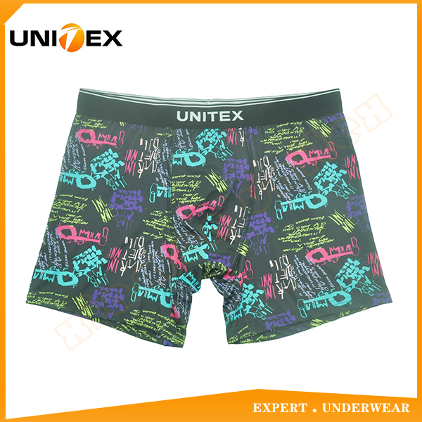 OEM Underwear Central Jacquard Unitex Elastic Polyester Men's Digital Printed Boxer Briefs