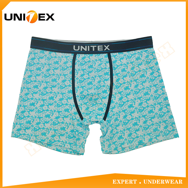Custom Central Jacquard Elastic Reactive Printed Men's Boxer Shorts