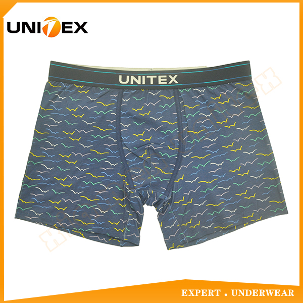 Comfortable Men's Underwear Jacquard Unitex Elastic Reactive Printing Moisture Wicking Boxer Briefs Viscose Elastane Fabric