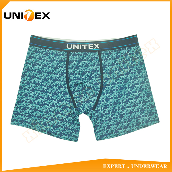High Quality Jacquard Elastic Men's Printed Boxer Briefs Underwear