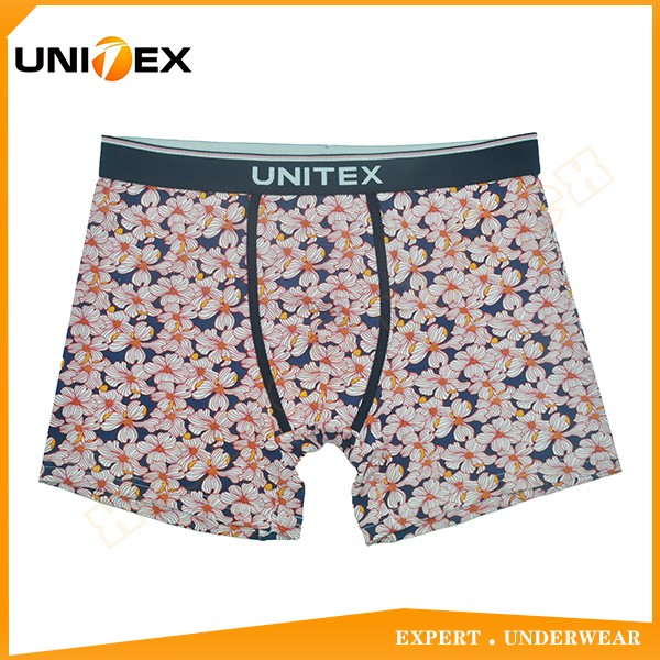 Customized Central Jacquard Logo Elastic Printing Men's Boxer Shorts