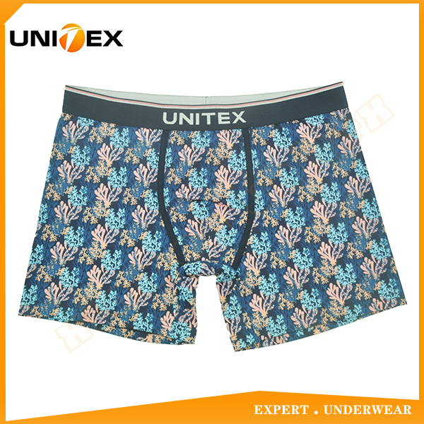 Customized Cotton Underwear Central Jacquard Logo Elastic UNITEX Printing Cotton Boxer Briefs for Men Boxer Shorts