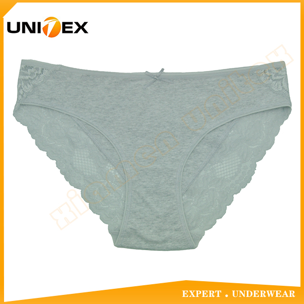 Customized Womens Underwear Cotton Briefs Lace Underwear for Ladies Slip Zigzag Stitching Solid Colors
