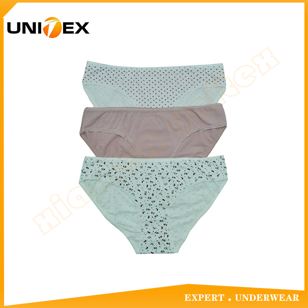Classic Briefs Underwear Ladies Briefs Cotton Fabric Fashion Style Women's Bikini Briefs 3PCS Set