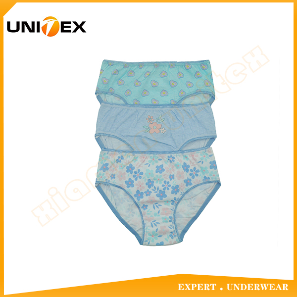 Professional Customized Basic Soft Cotton Fabric Cute Girly Underwear 3PCS Bikini Briefs