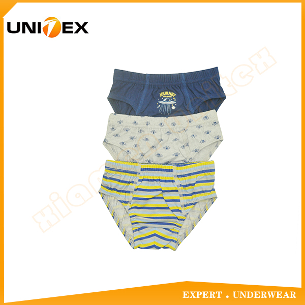 Chinese Underwear Manufacturer 3-Pack Basic Cotton Fabric Boys Briefs