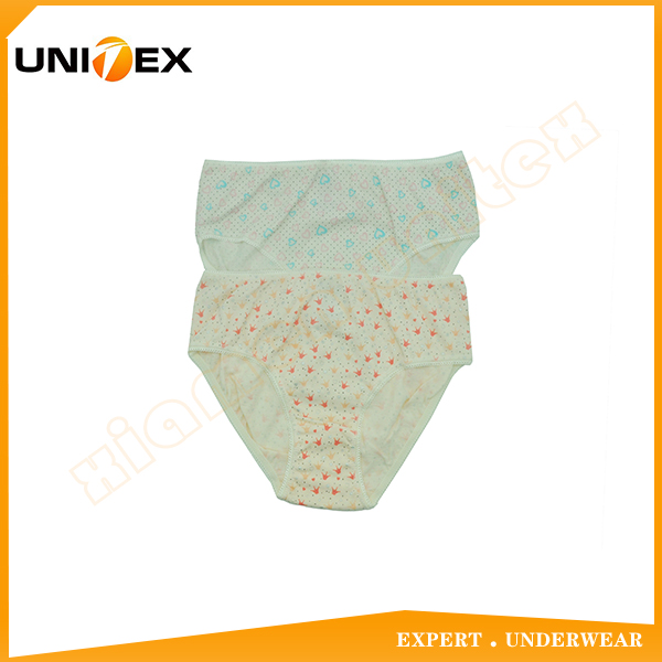 Teen Girl's Cute Allover Printing Color 2PCS Bikini Briefs Underwear