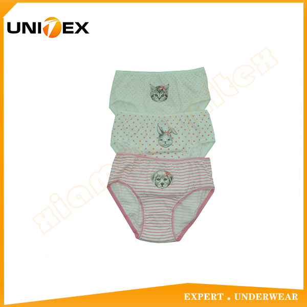 Sweet New Design Hot Sale Teen Girl's 3PCS Bikini Briefs