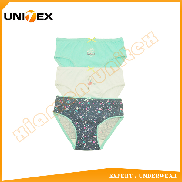 Good Quality Cotton Underwear Girls 3PCS Bikini Briefs Underwear