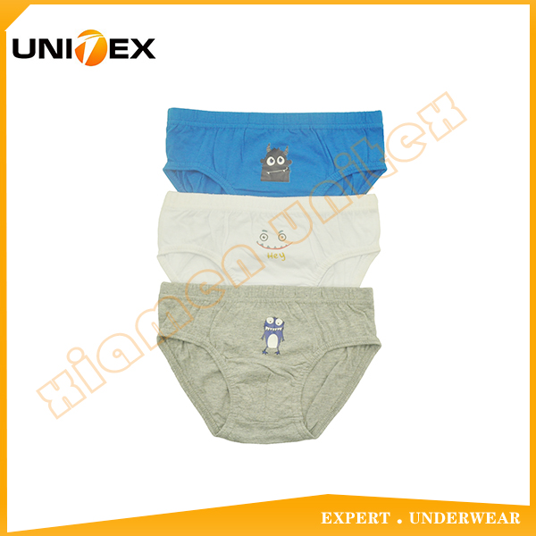 Custom Design Underwear 3pcs-Pack Basic Cotton Fabric Boy's Briefs Thong Underwear