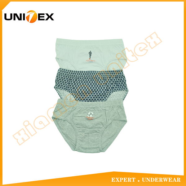 China Underwear Manufacturer 3pcs-Pack Boys Boxer Brief Basic Cotton Thong Underwear