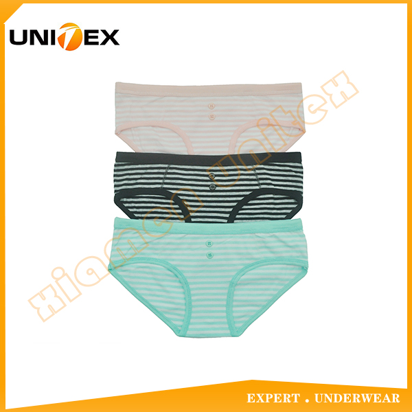 Custom Underwear Manufacturers Women's Underwear With Buttons Women's Striped Boxer Shorts Underwear